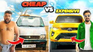 24 Hours in Cheap Vs Expensive Car  Challenge 🥵 [upl. by Winwaloe]