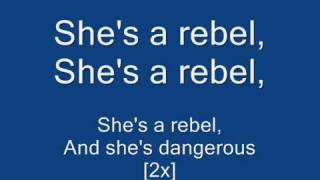 Green Day  Shes A Rebel Lyrics on Screen [upl. by Nevyar]