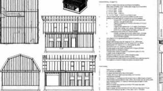 G440 28 x 36 x 10 Gambrel Barn Workshop Plans Blueprint [upl. by Gilbye]