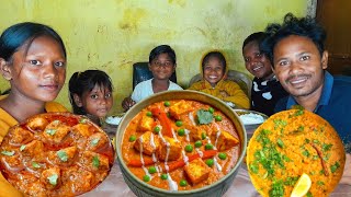 Paneer Masala Chicken Curry Dal FryRice Eating Show Dinner Eating [upl. by Annair]