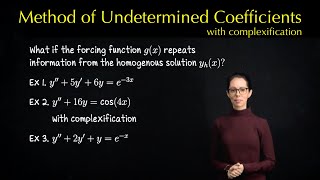 Method of Undetermined Coefficients 4 extra examples [upl. by Aerehs]