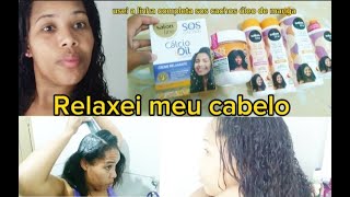 RELAXAMENTO EM CASA COM CÁLCIO E OIL SOS CACHOS SALON LINE  USEI A LINHA COMPLETA [upl. by Waine561]