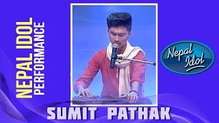 Sumit Pathak  Nepal Idol Performance  Kun Maya Sadar Bho  Nepal Idol Season 2  Nepal Idol [upl. by Mildrid]