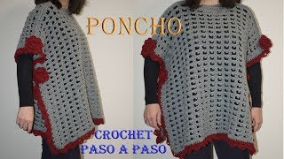 PONCHO fácil a CROCHET  Paso a paso [upl. by Barren]