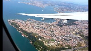 LISBON PORTUGAL  Beautiful Lisbon Views  Landing in Lisbon  TAP Airlines Airbus A320 2010 [upl. by Shaefer]