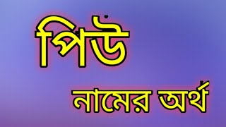 Piu name meaning in bengali পিউ নামের অর্থ বাংলায় [upl. by Hnahc69]