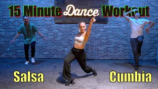 15 Minute Dance Workout  Salsa and Cumbia  Easy To Follow Along [upl. by Stevens]