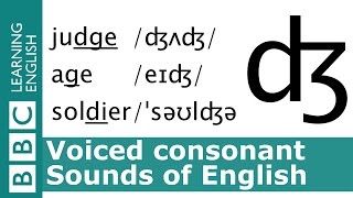 English Pronunciation 👄 Voiced Consonant  dʒ  judge age and soldier [upl. by Lyndon838]