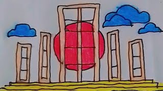 How to draw shohid minar drawing  shahid minar drawing  শহীদ মিনার আঁকানো। 21 February drawing [upl. by Anitsirk227]