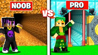 NOOB vs PRO SAFEST SECURITY TUNNEL BUILD CHALLENGE  Minecraft [upl. by Hanleigh258]