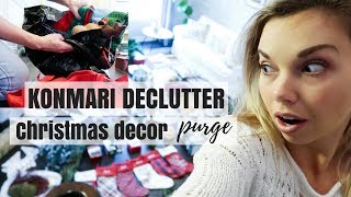 KONMARI METHOD DECLUTTER  CHRISTMAS DECORATIONS PURGE  Nesting Story [upl. by Jillian]