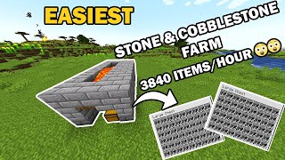 Minecraft Easiest and Efficient StoneCobblestone Farm Java  Bedrock [upl. by Manvil]