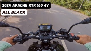 2024 TVS Apache RTR 160 4v All Black Ride Review [upl. by Joshua]