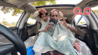 ASMR Real Barbershop Haircut In Car 🚗 [upl. by Sirret416]