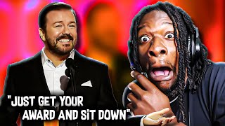 RICKY GERVAIS DESTROYS HOLLYWOOD quotGolden Globes Monologuequot COMEDY REACTION [upl. by Amluz]