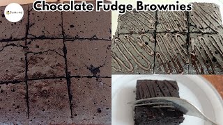 Chocolate Brownie Recipe  Fudgy brownie  How to Make Fudgy Brownie  No butter No oven brownies [upl. by Ahsieit]