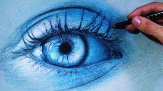 How to Draw a Realistic blue Eye Time Lapse [upl. by Andee809]