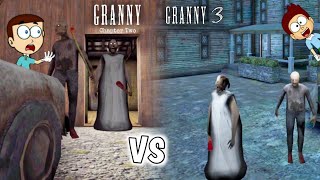 Granny 3 vs Granny Chapter Two  Shiva and Kanzo Gameplay [upl. by Elvis]