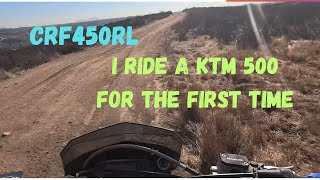 Crf450rl  I Ride A Ktm for the First Time Since 2001 Talk About Difference In Speed ktm500 [upl. by Lasky]