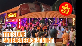 Titos Lane and Baga Beach at night Party in Goa India [upl. by Wsan]