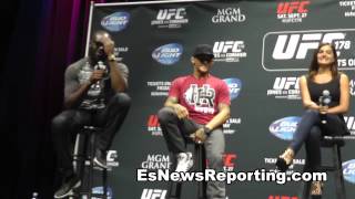 jon jones vs daniel cormier press conference EsNews [upl. by Kcirderfla233]