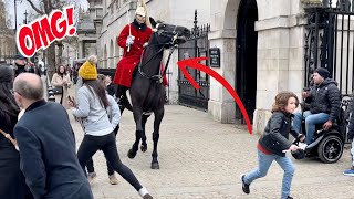 Scary Moment SPOOKED Horse Charges Out Of Box Into Tourists [upl. by Bergstein]