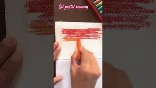 Easy Oil pastel scenery shortspainting viralscenery [upl. by Leona]