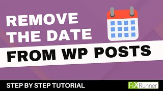 How To Remove Date From WordPress Posts [upl. by Suisyola]