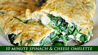 Spinach amp Cheese Omelette  Easy Breakfast Recipe [upl. by Simonne]