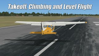 FSX Tutorial Takeoff Climbing and Level Flight with Trimming [upl. by Ianej714]