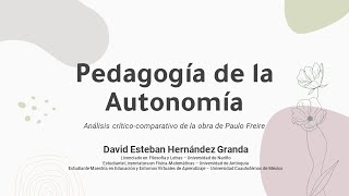 Pedagogía de la Autonomía de Paulo Freire Primera parte [upl. by Notnert]