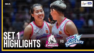 AKARI vs CREAMLINE  SET 1 GAME HIGHLIGHTS  202425 PVL ALLFILIPINO CONFERENCE  NOV 23 2024 [upl. by Nevyar]