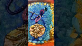 Shri Krishna mix media paintingshilpkarclayartartacyrlicjanamashtamieasydrawingflute [upl. by Shaum527]