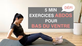 5MIN EXERCICES ABDOS BAS DU VENTRE POUR DÉBUTANT DÉFI5MIN LOWER ABS WORKOUT FOR BEGINNER [upl. by Remington]