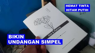 Cara membuat undangan sendiri hemat tinta hitam putih BW [upl. by Pugh]