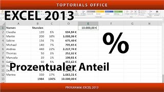 Prozentualen Anteil berechnen Excel [upl. by Cob]