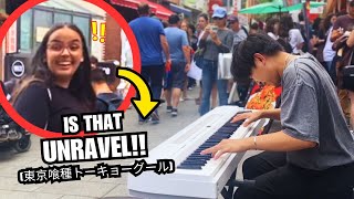 I Played The Hardest Anime Piano Songs in Public ft Unravel Animenz [upl. by Yehtomit]