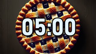 5 Minute Timer Pie  ⏰ Bell Alert  No Music  Study Aid Relaxation Task amp Chore Timers [upl. by Small]