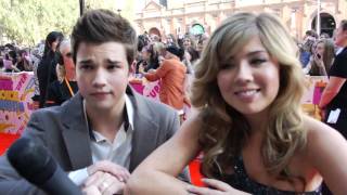 Stars of iCarly Nathan Kress amp Jennette McCurdy at the 2011 Nick KCAs [upl. by Sewel]