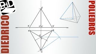 Tetraedro apoyado en PH y una arista paralela al PV Poliedros  Sistema Diédrico [upl. by Einalem]