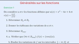 Généralités sur les fonctions monotonie dune fonction composé de deux fonctions 1BAC SE amp SM [upl. by Callean957]