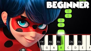 Miraculous Ladybug Theme  BEGINNER PIANO TUTORIAL  SHEET MUSIC by Betacustic [upl. by Llenrahc]