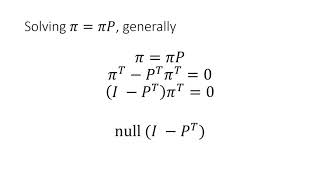 How to find the stationary distribution of a DTMC using the transition matrix example PageRank [upl. by Etezzil804]