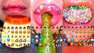 ASMR🎧Relaxing emoji food eating🍮🍡🍯💎🔋💊🥑☁️ creSatisfyingLips [upl. by Yttisahc]