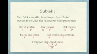 Grundläggande grammatik Subjekt och predikat [upl. by Kaile518]