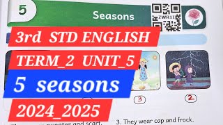 seasons 3rd std English unit5  term2EE WORK BOOK ANSWERS 20242025 EE AND GRAMMAR [upl. by Atnima]