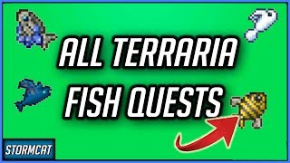 TERRARIA 14 ALL ANGLER FISHING QUESTS 2020 TERRARIA ALL QUEST FISH LOCATIONS [upl. by Obadiah]