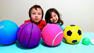 Learn Colors with Sport Ball and Indoor Playtime with Play Tunnels for Toddlers and Children [upl. by Norford]