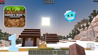 A Cold Start 🥶❄️  Mcpe Survival Walkthrough Episode 1 No Voiceover  Gameplay 🌿🍃 [upl. by Oralle992]