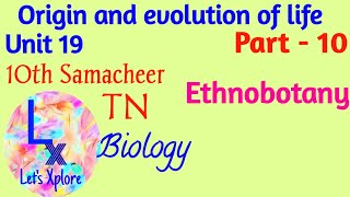 10th std Biology  Unit 19 Origin amp Evolution Of Life  Ethnobotany  Part 10  Samacheer Kalvi TN [upl. by Korns998]